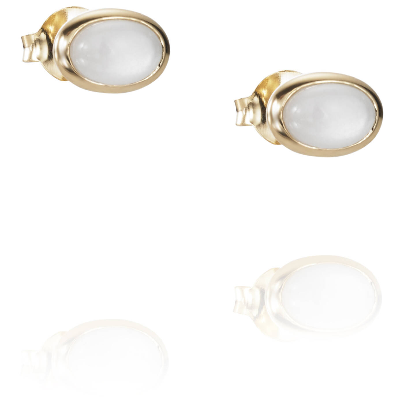 Love Bead - Moonstone Ørering Guld
