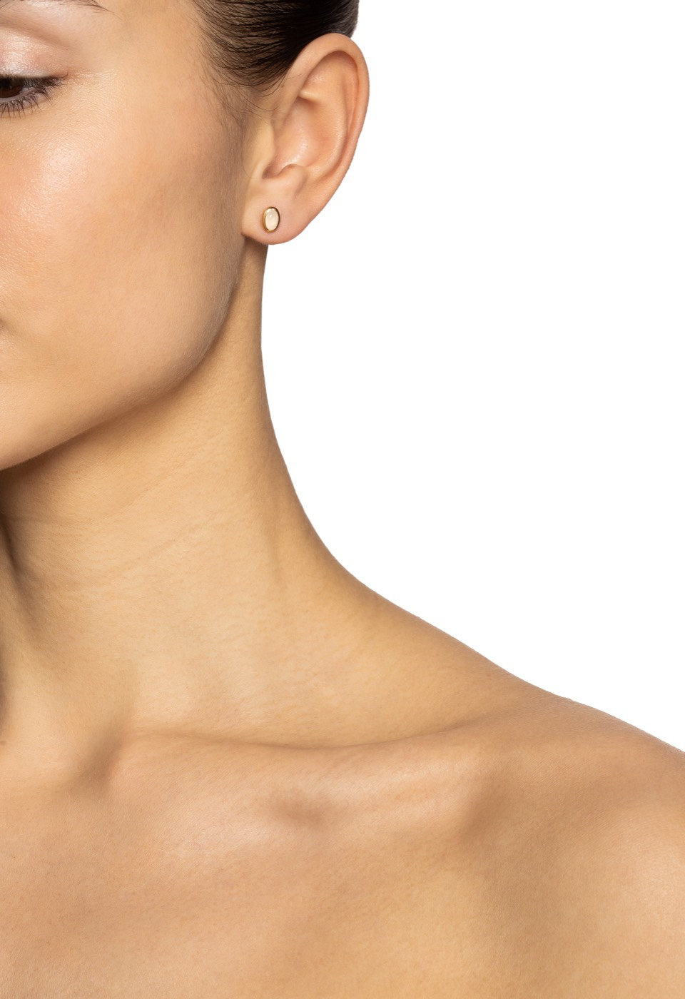 Love Bead - Moonstone Ørering Guld