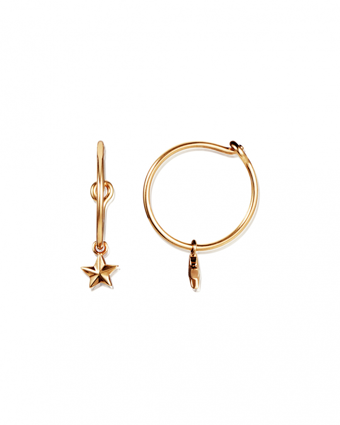 Micro catch a falling star hoops Gold