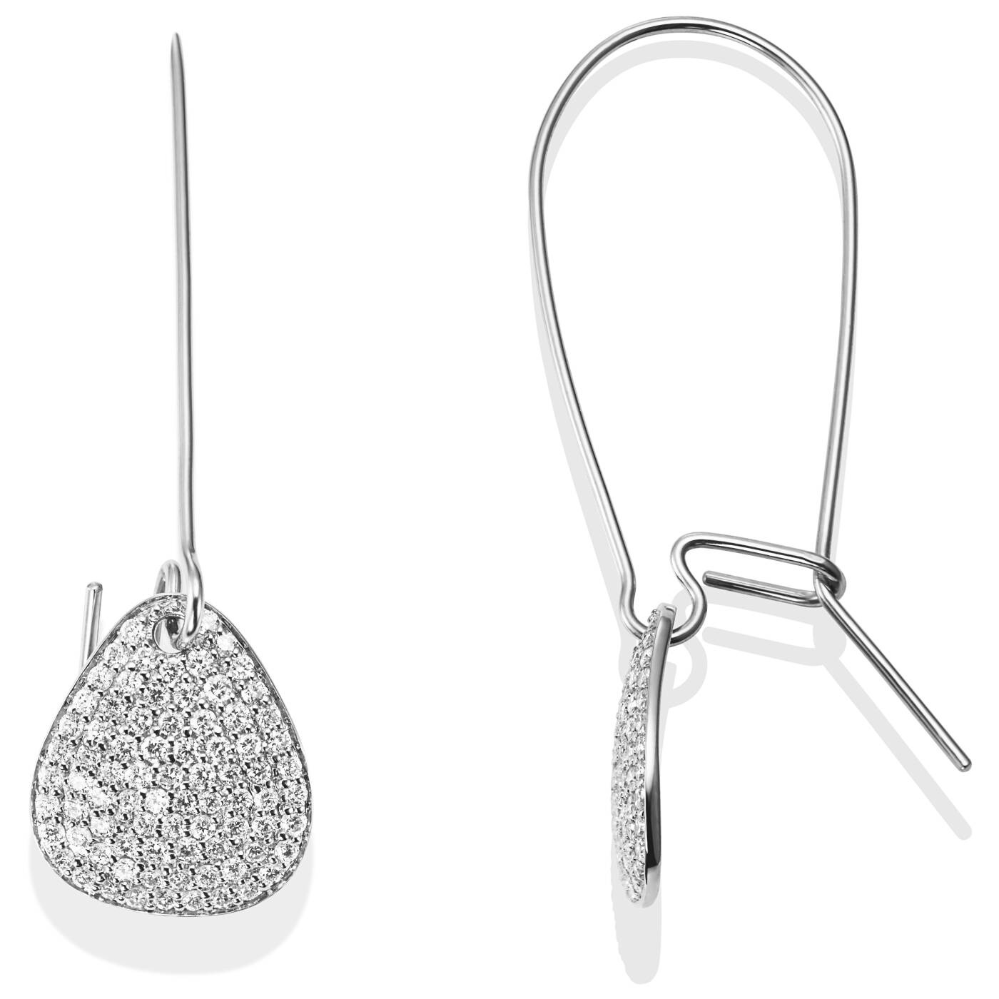 Little Rose Petal & Stars Ørering Hvidguld