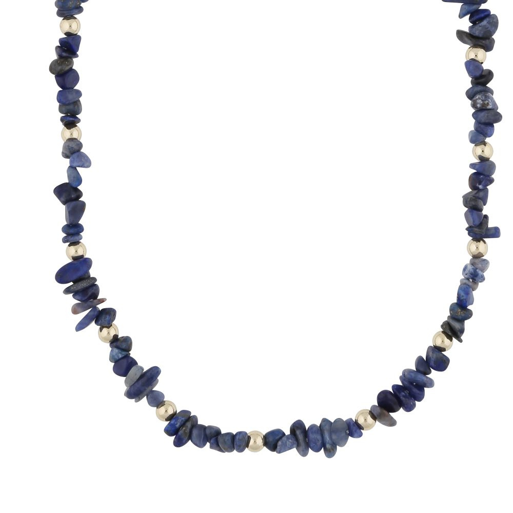 Capri stone neck gold blue 42 cm