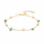 Capri stone chain brace gold green
