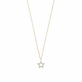 Wish pendant neck 42 Gold/clear-42cm