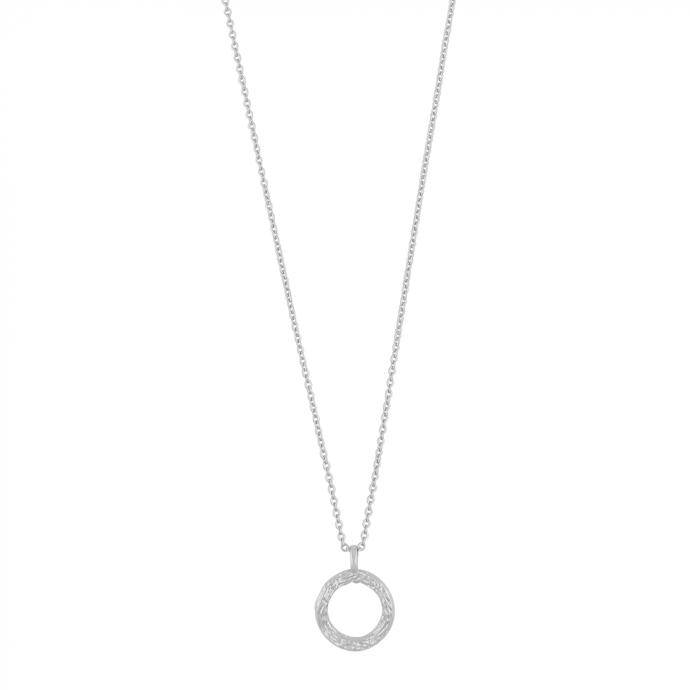 Oz round pendant neck 45 plain Sølv-45 cm