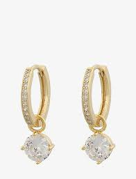 Lise ring stone pendant Earring Gold