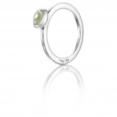Love Bead Sølv - Green Quartz Ring Sølv