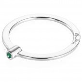 Micro Blink - Green Emerald Ring Sølv