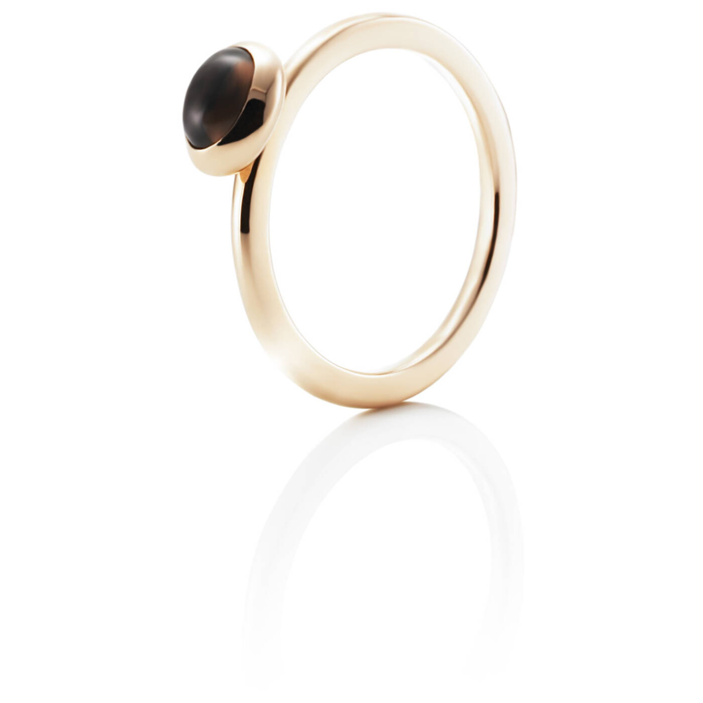 Love Bead - Smokey Quartz Ring Guld