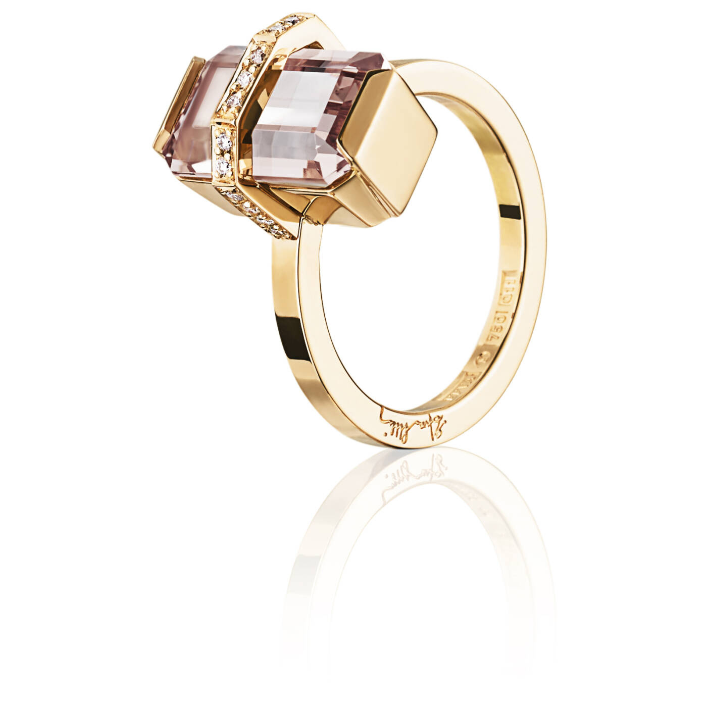 Little Bend Over - Morganite Ring Guld