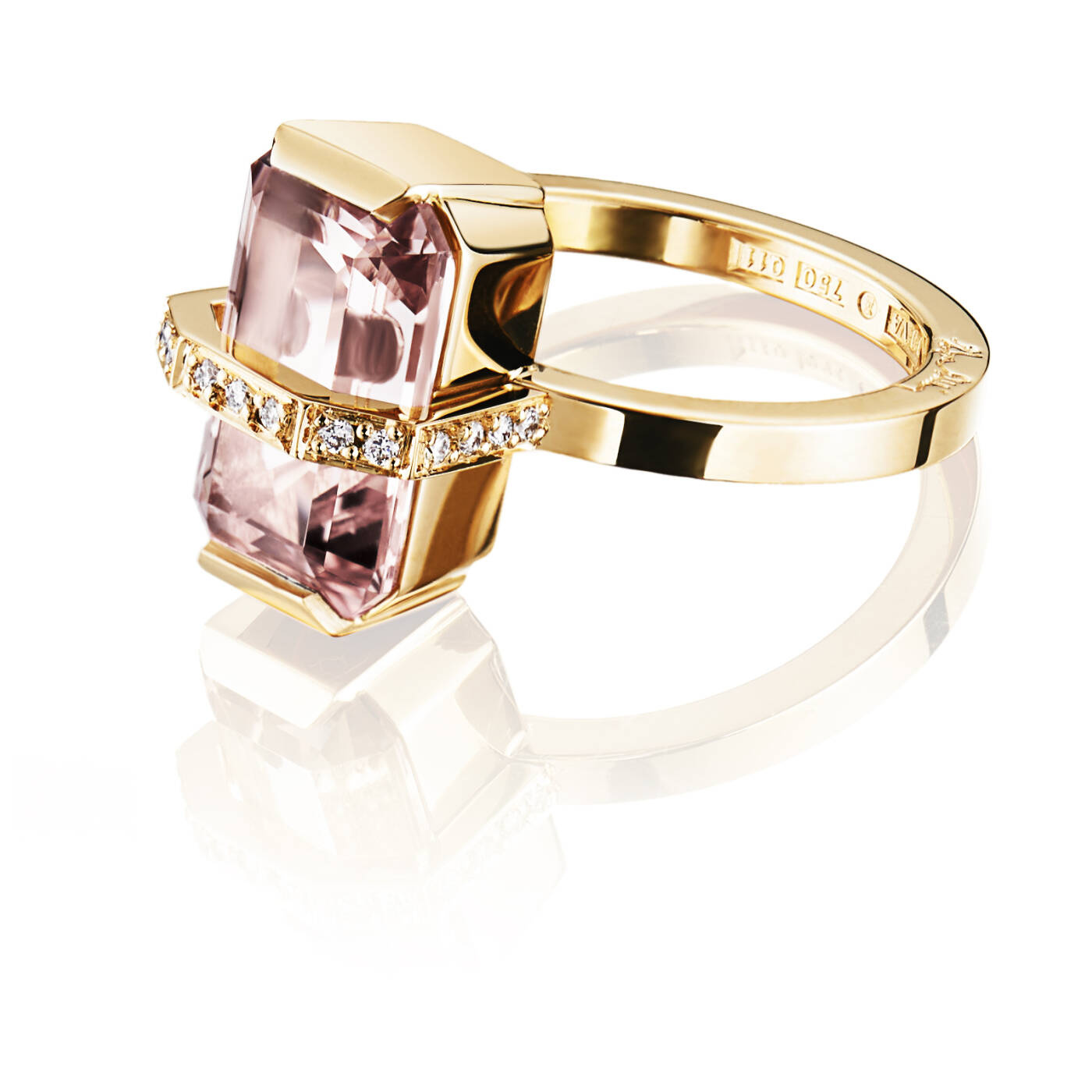 Little Bend Over - Morganite Ring Guld