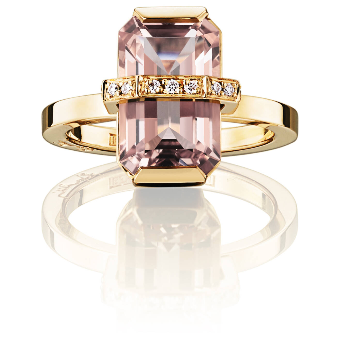 Little Bend Over - Morganite Ring Guld