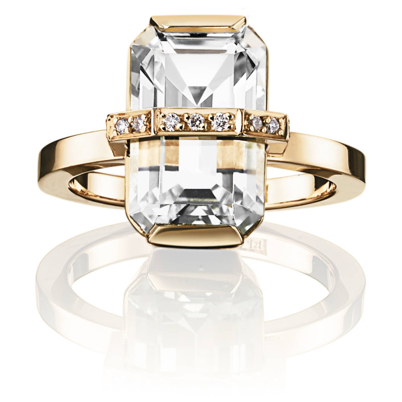 Little Bend Over - Crystal Quartz Ring Guld