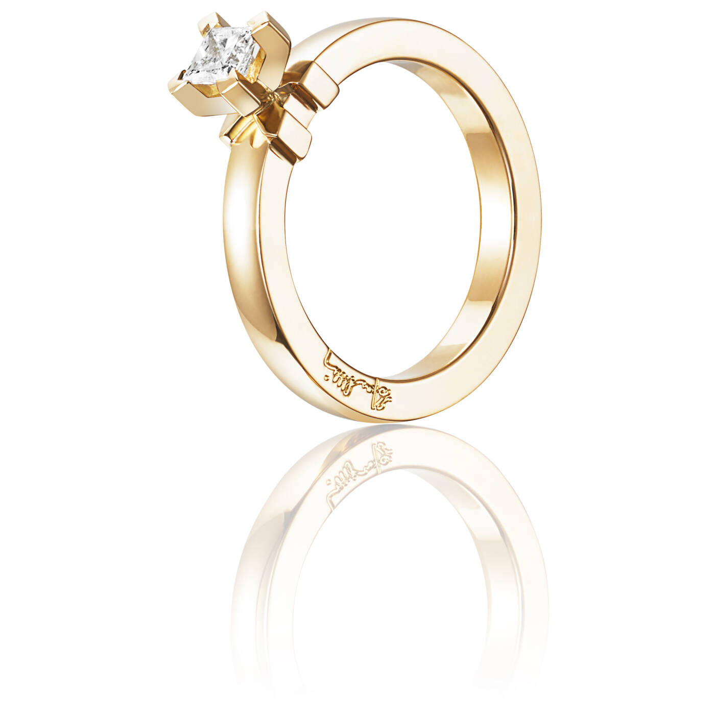 Dolce hvide Princess 0.30 ct diamant Ring Guld