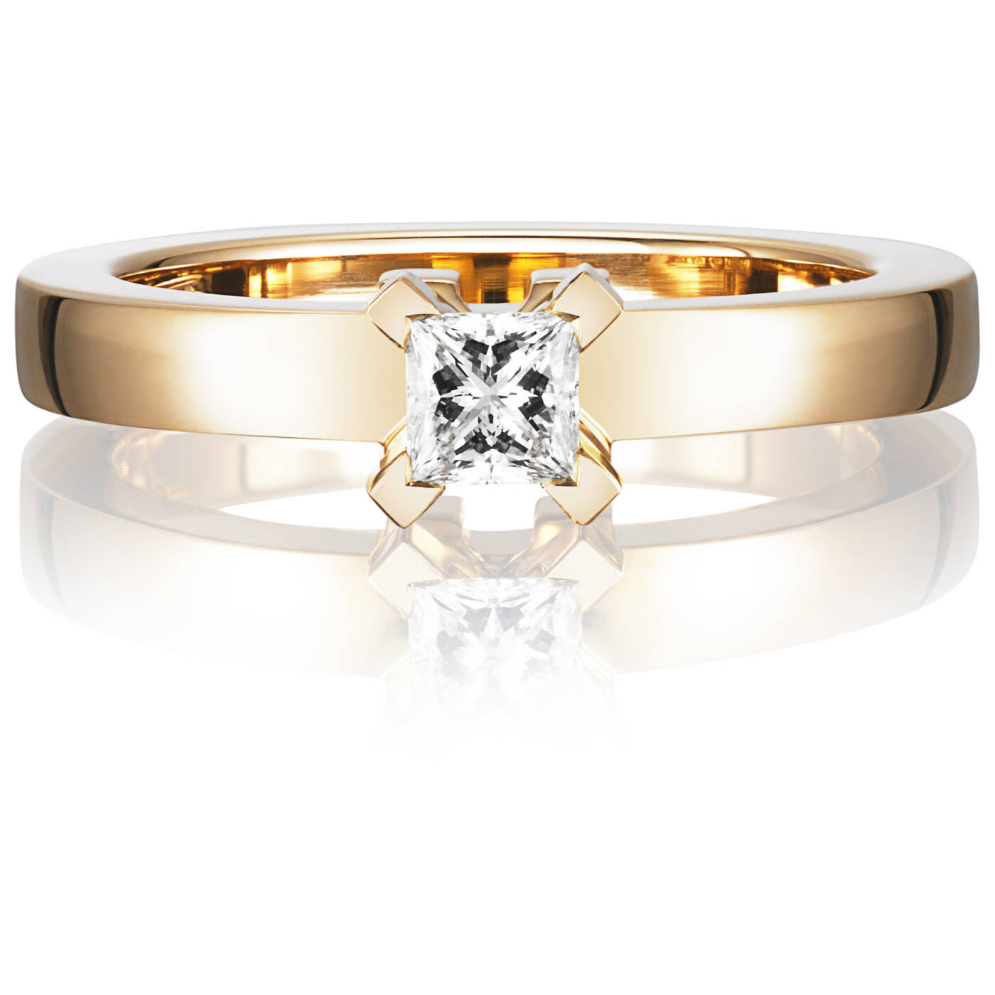 Dolce hvide Princess 0.30 ct diamant Ring Guld