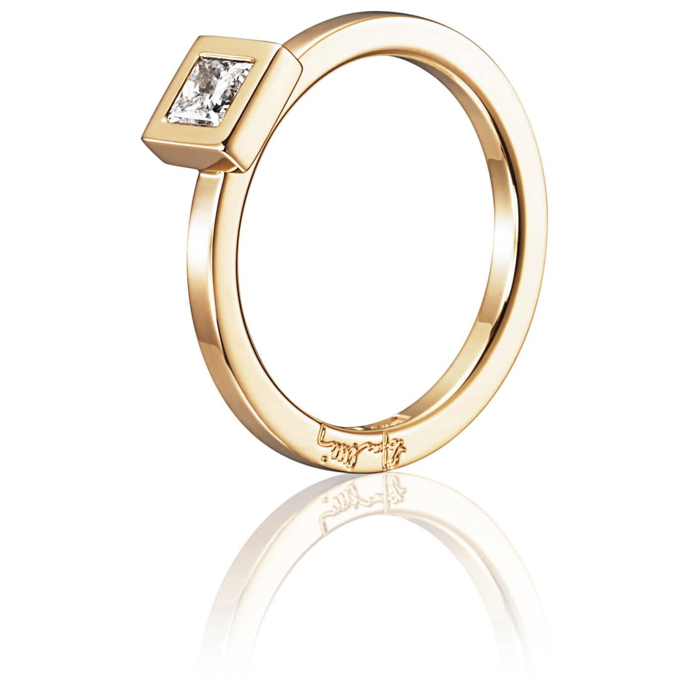 Princess Wedding Thin 0.30 ct diamant Ring Guld