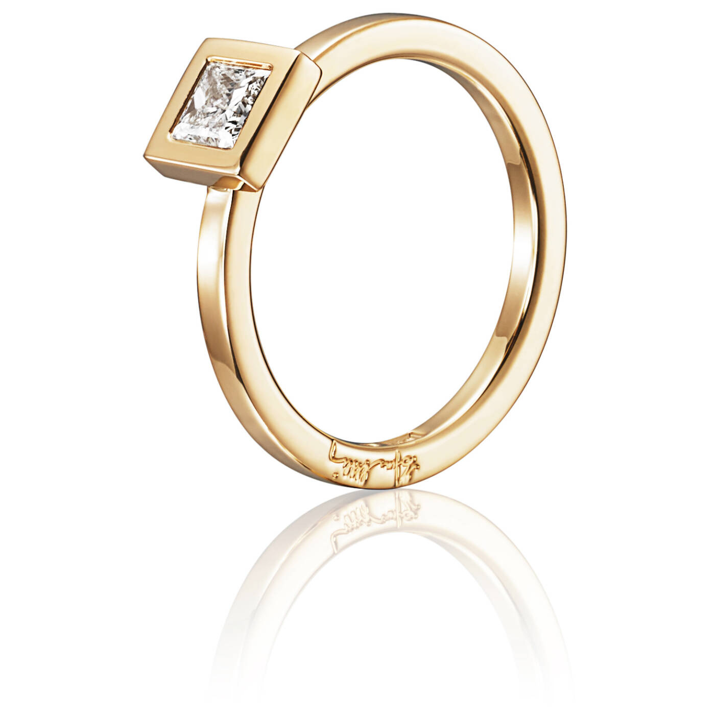 Princess Wedding Thin 0.40 ct diamant Ring Guld