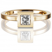 Princess Wedding Thin 0.40 ct diamant Ring Guld