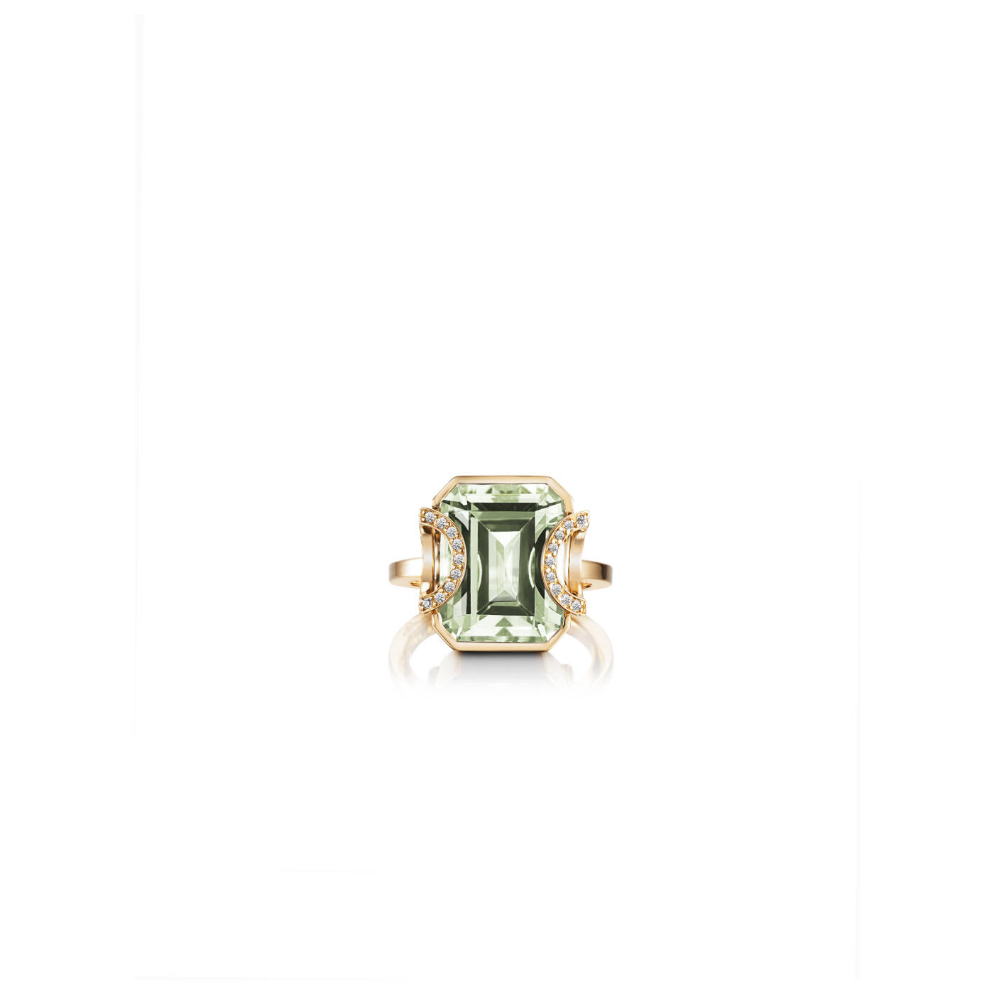 Little Magic Star - Green Quartz Ring Guld