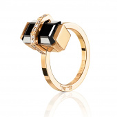 Little Bend Over - Onyx Ring Guld