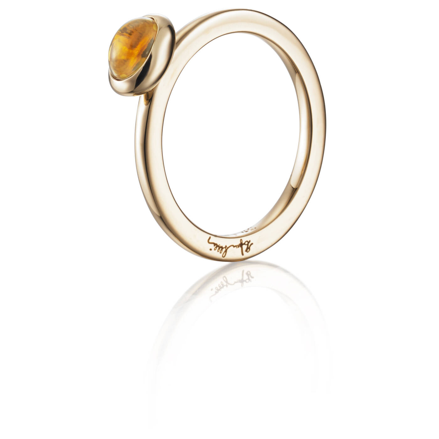 Love Bead - Citrine Ring Guld