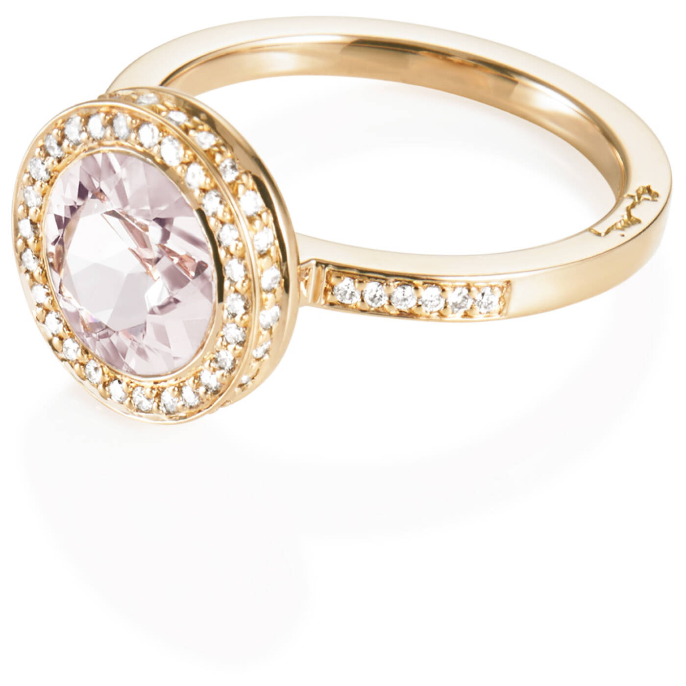 Halo - Morganite Ring Guld