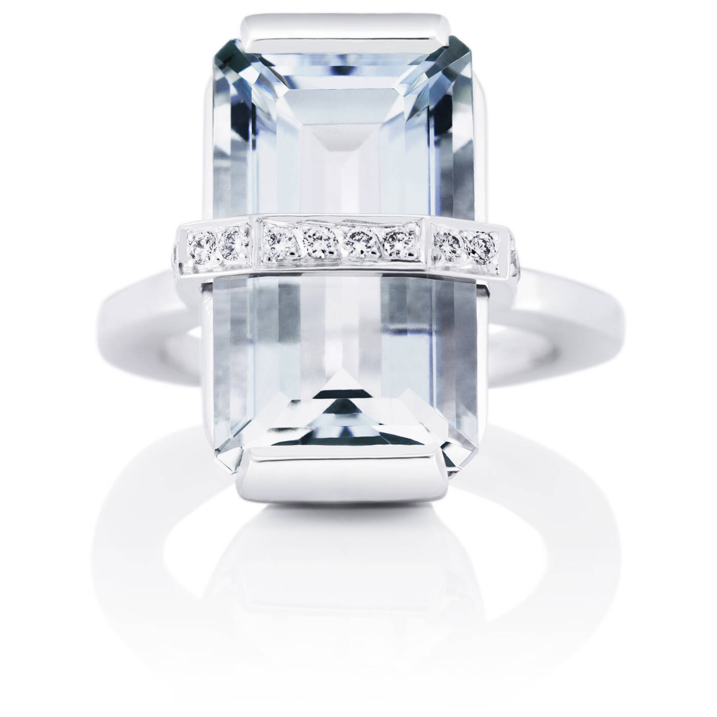 Bend Over - Aquamarine Ring Hvidguld