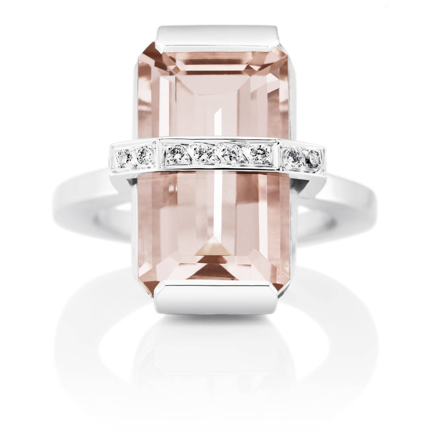 Bend Over - Morganite Ring Hvidguld