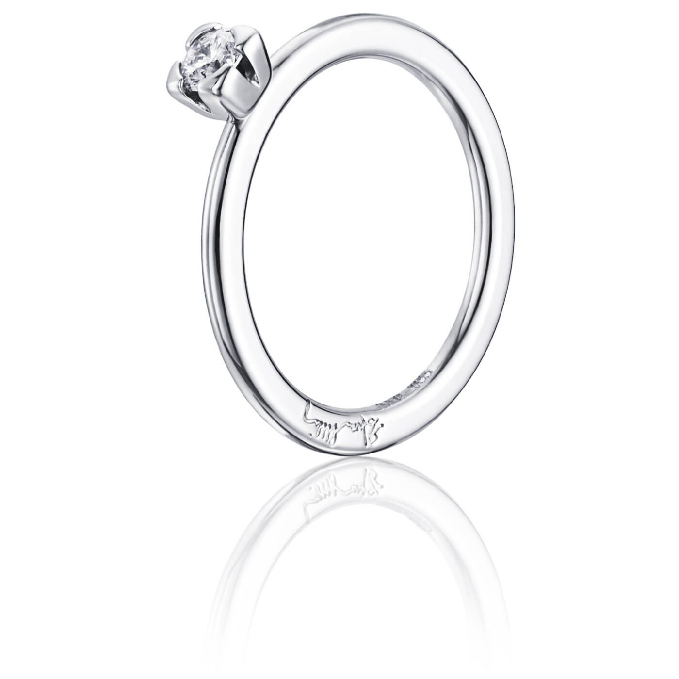 Love Bead Wedding 0.19 ct diamant Ring Hvidguld