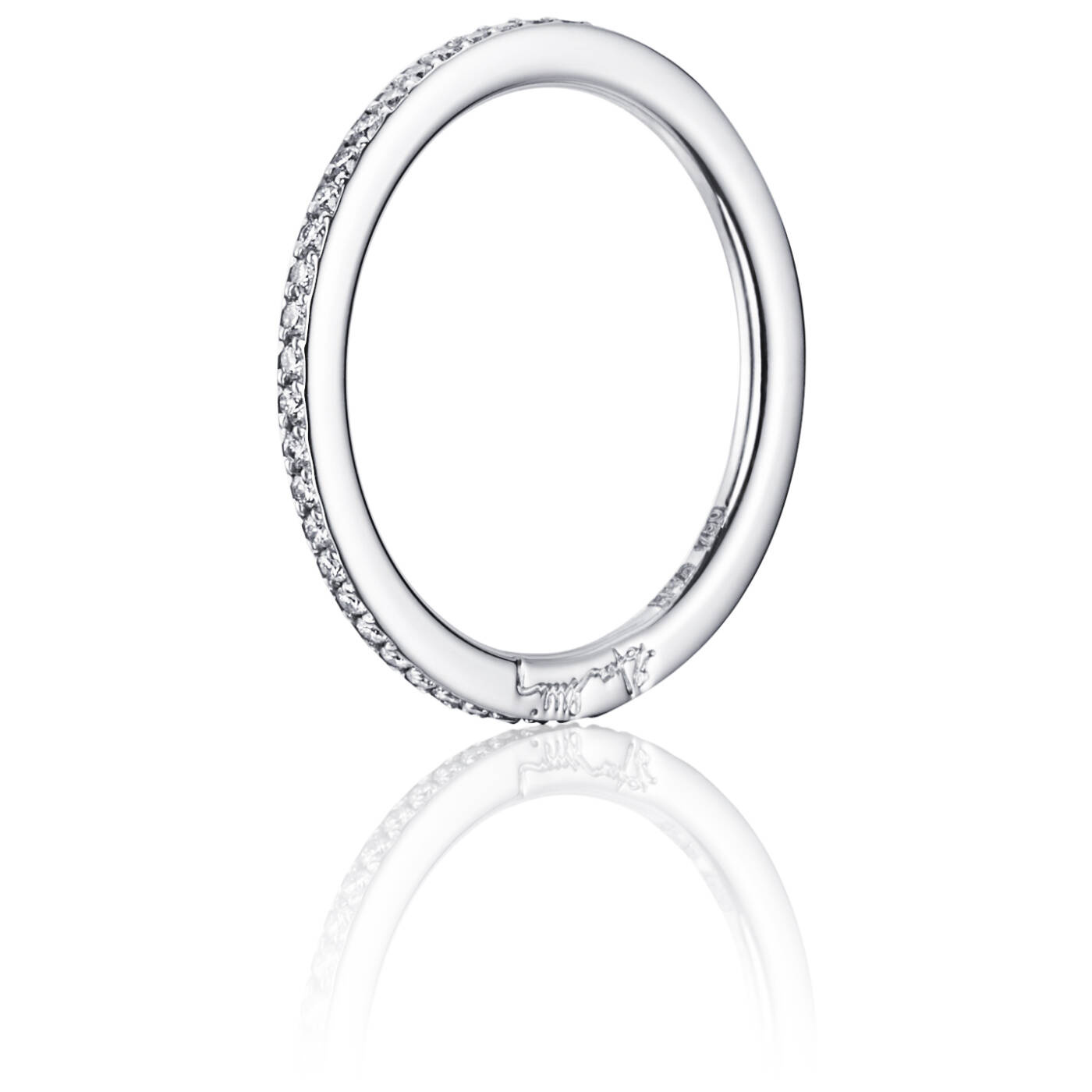 Love Bead & Stars Band Ring Hvidguld