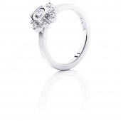 Sweet Hearts Crown 0.19 ct diamant Ring Hvidguld