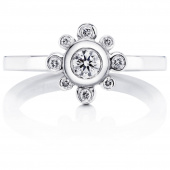 Sweet Hearts Crown 0.19 ct diamant Ring Hvidguld