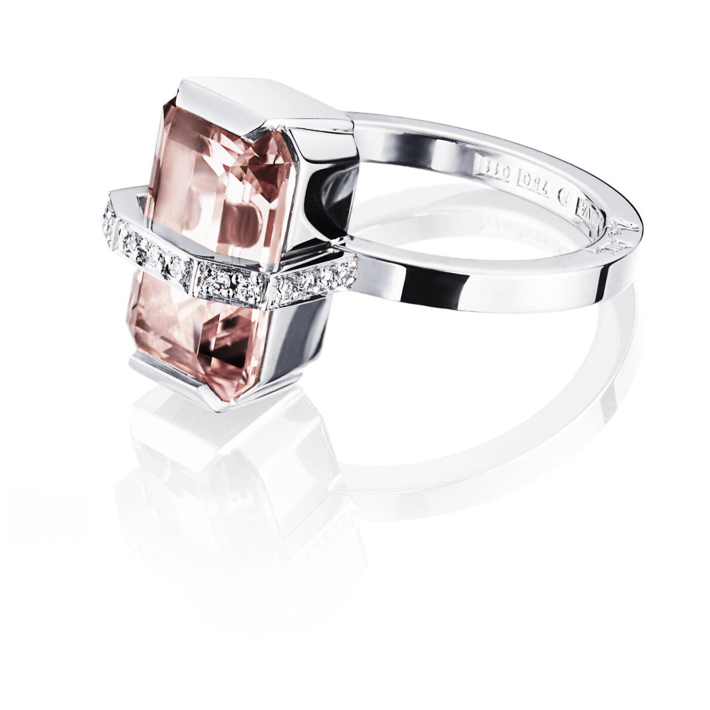 Little Bend Over - Morganite Ring Hvidguld