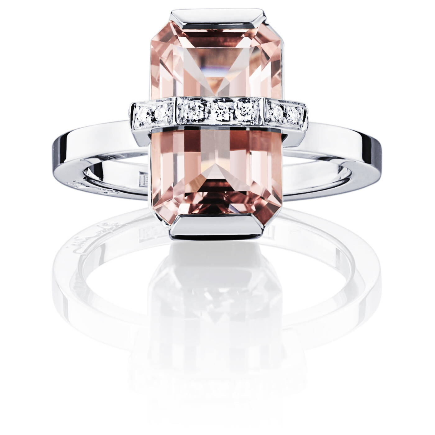 Little Bend Over - Morganite Ring Hvidguld