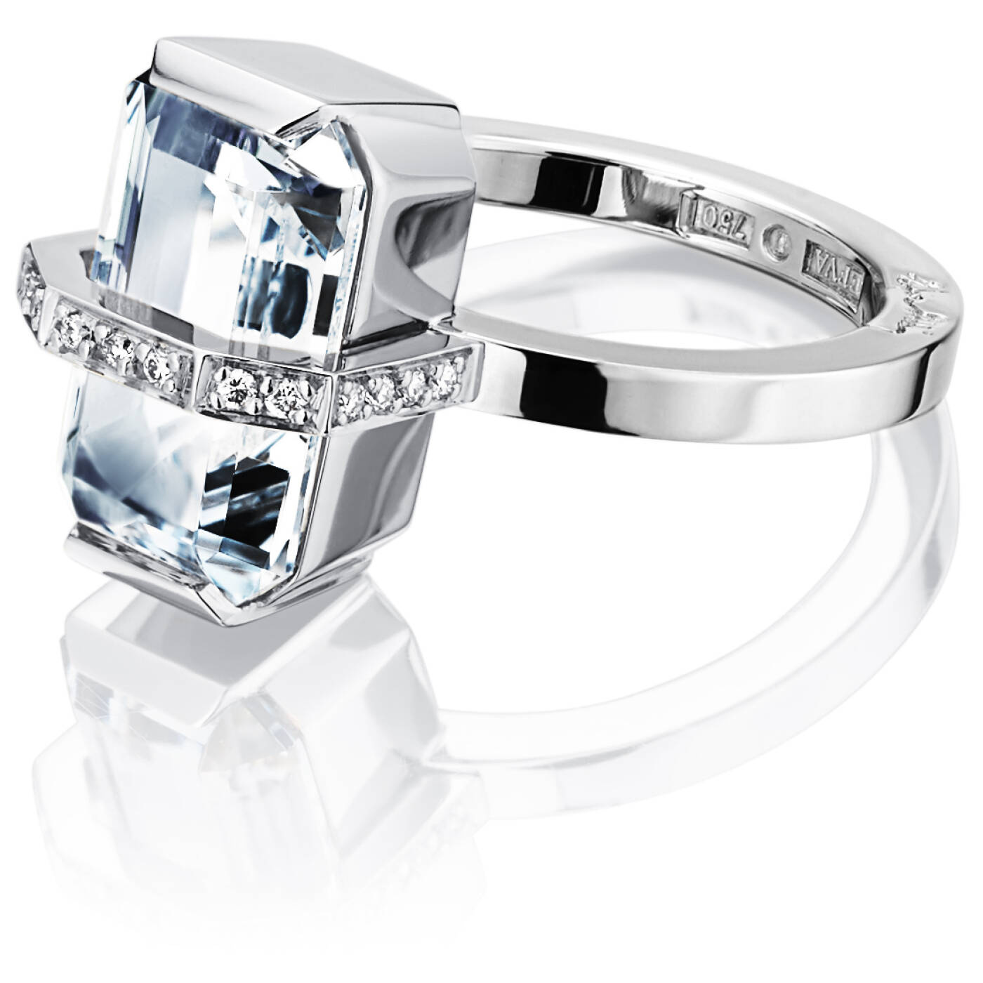 Little Bend Over - Aquamarine Ring Hvidguld