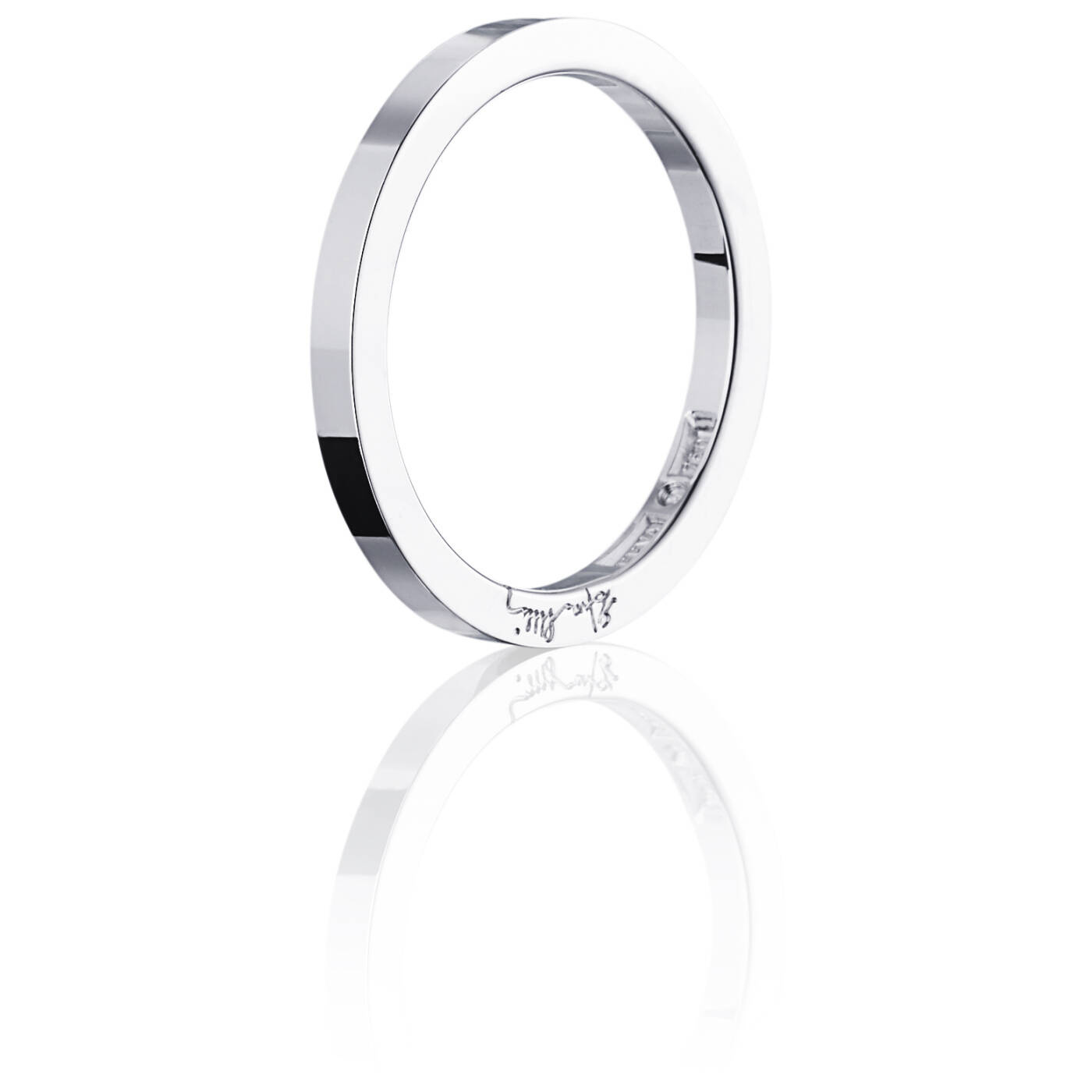 Plain & Signature Thin Ring Hvidguld