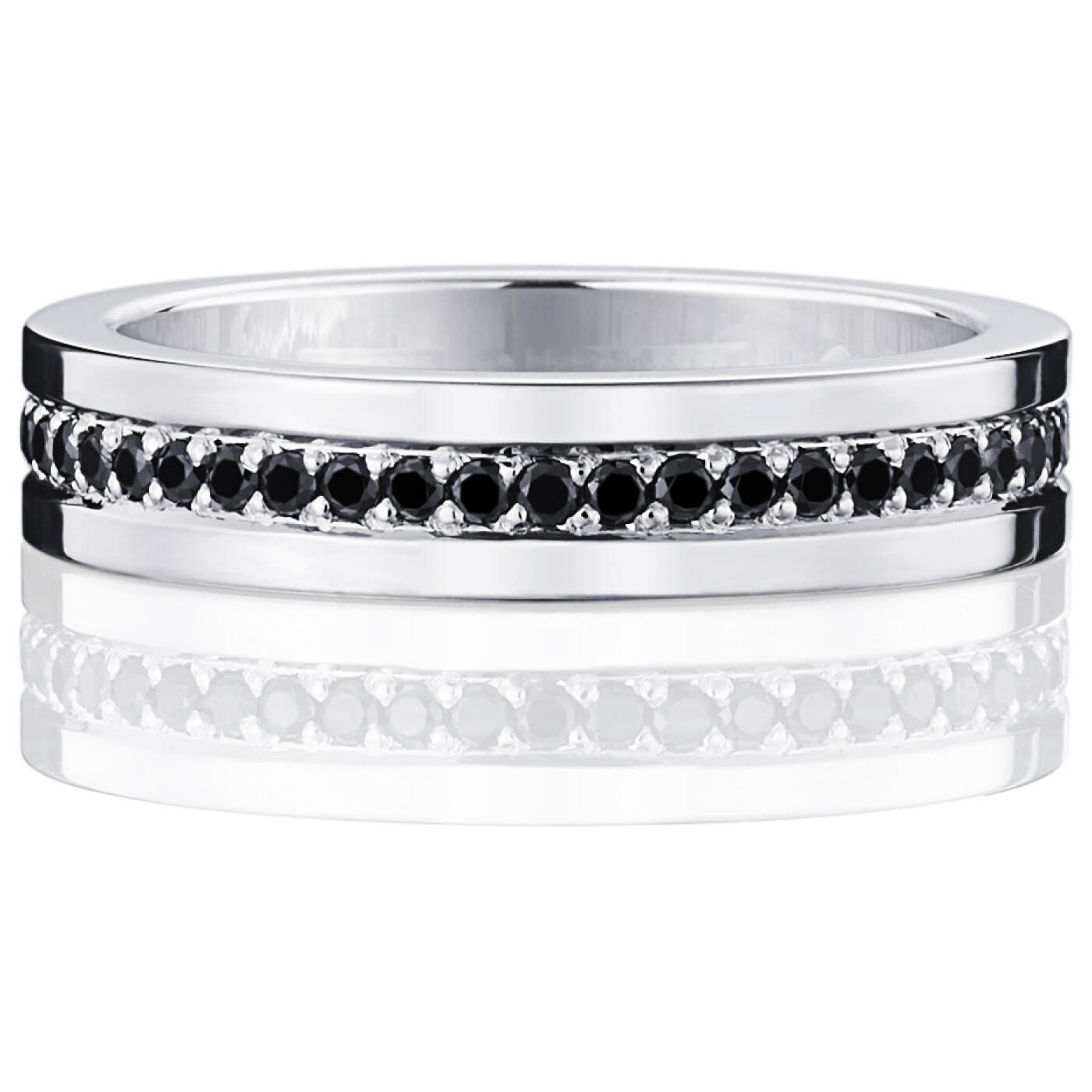 4½ & Black Stars Ring Hvidguld