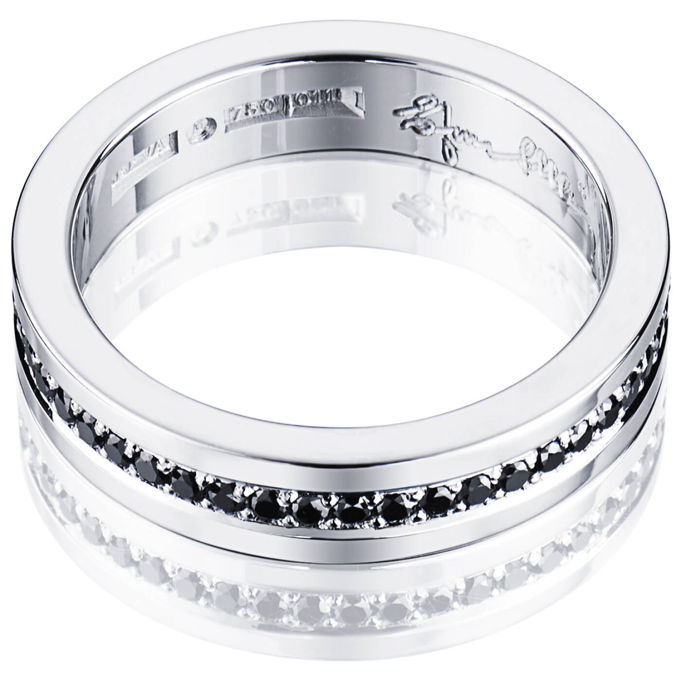 4½ & Black Stars Ring Hvidguld