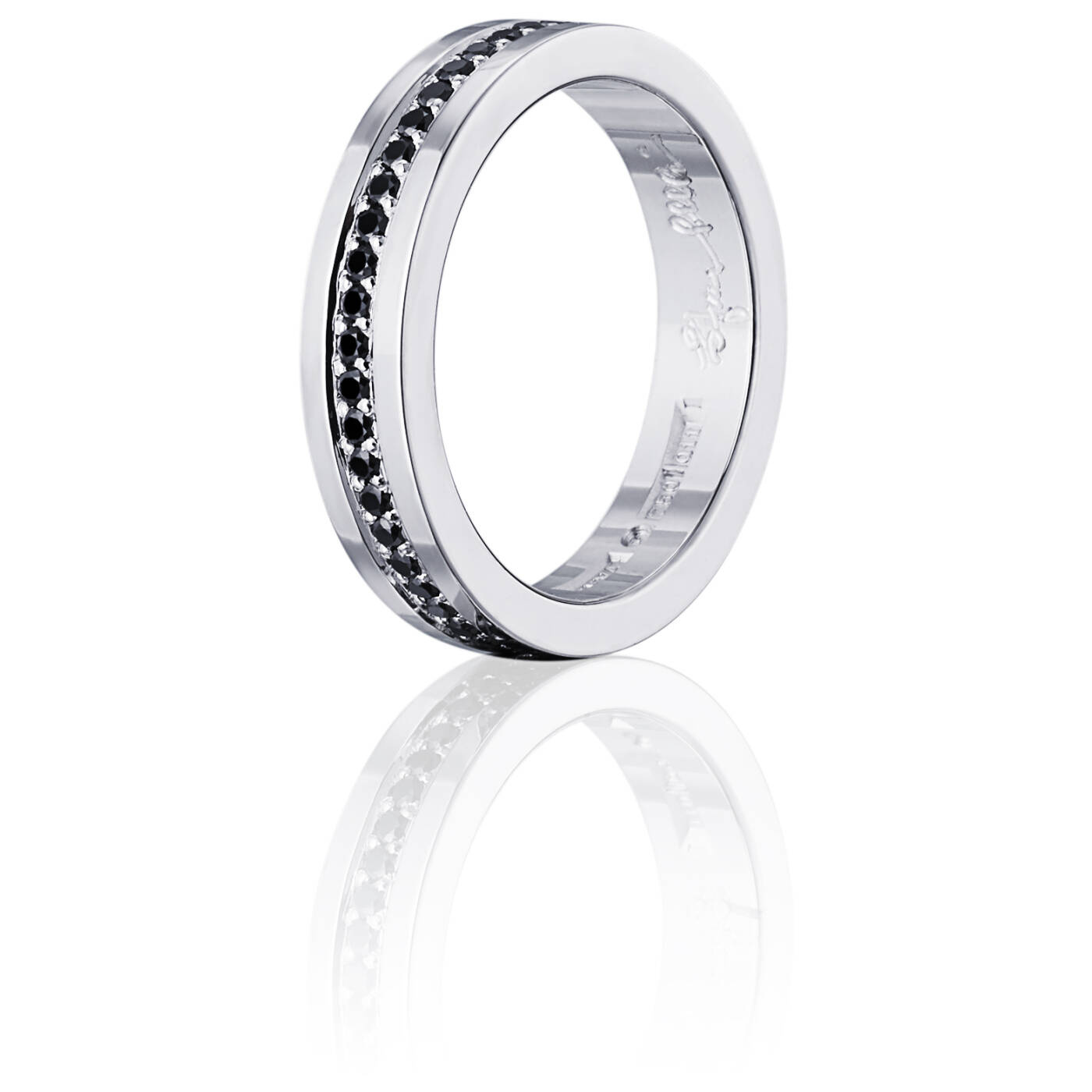 4½ & Black Stars Ring Hvidguld