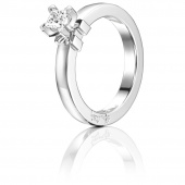 Dolce hvide Princess 0.30 ct diamant Ring Hvidguld