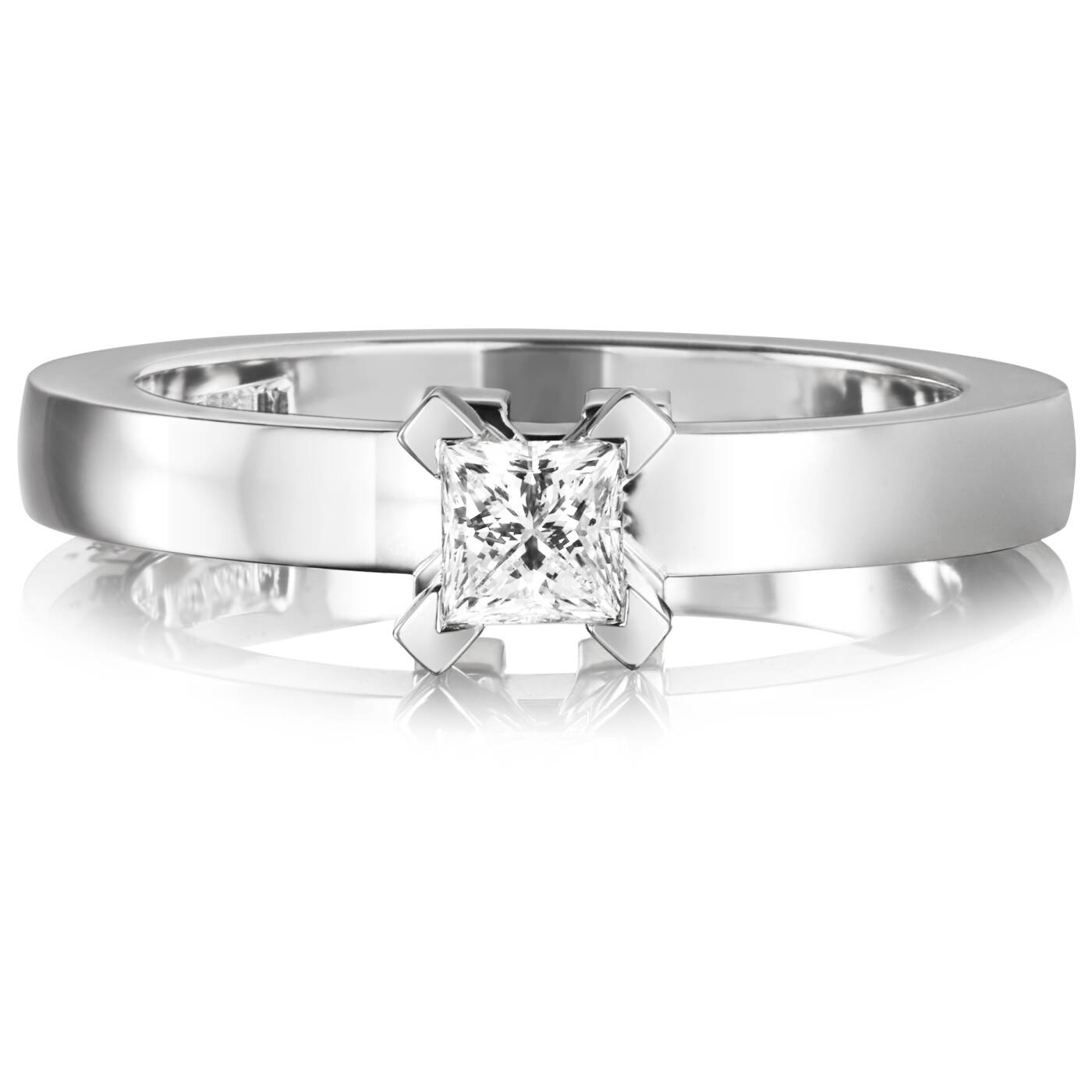 Dolce hvide Princess 0.30 ct diamant Ring Hvidguld