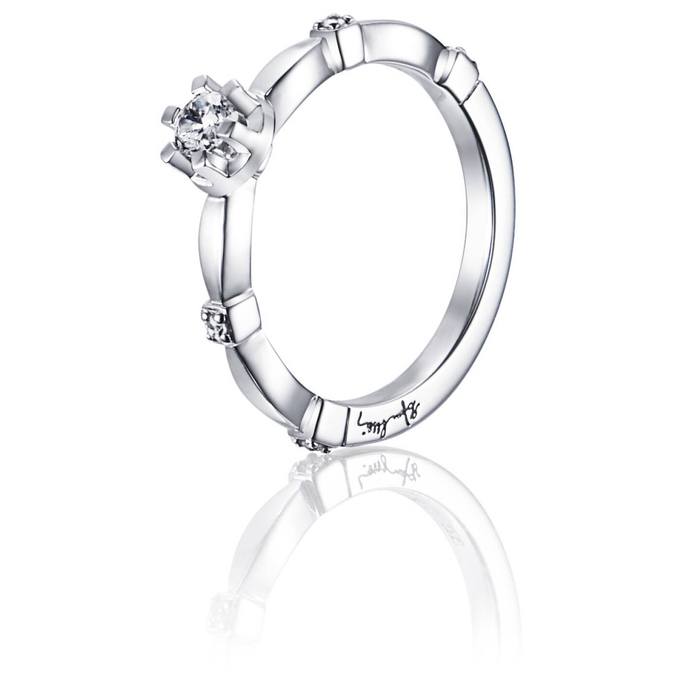 Forget Me Not Star Ring Hvidguld