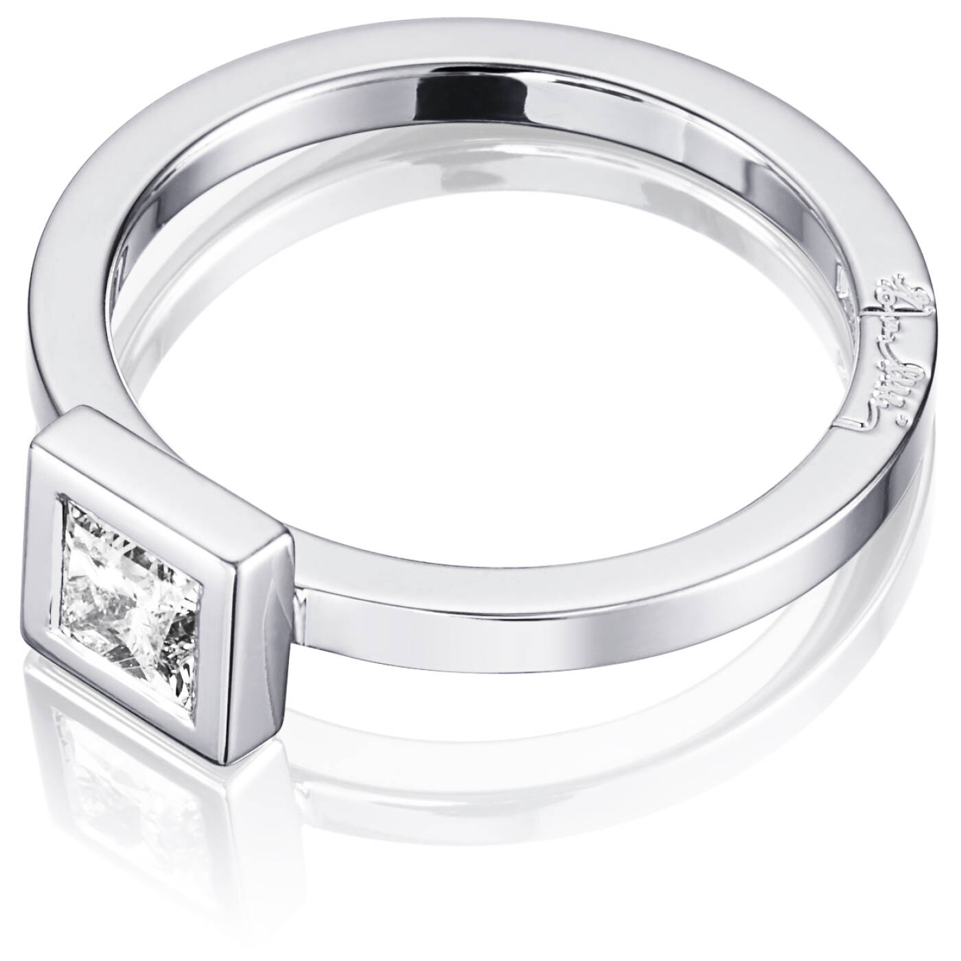 Princess Wedding Thin 0.40 ct diamant Ring Hvidguld