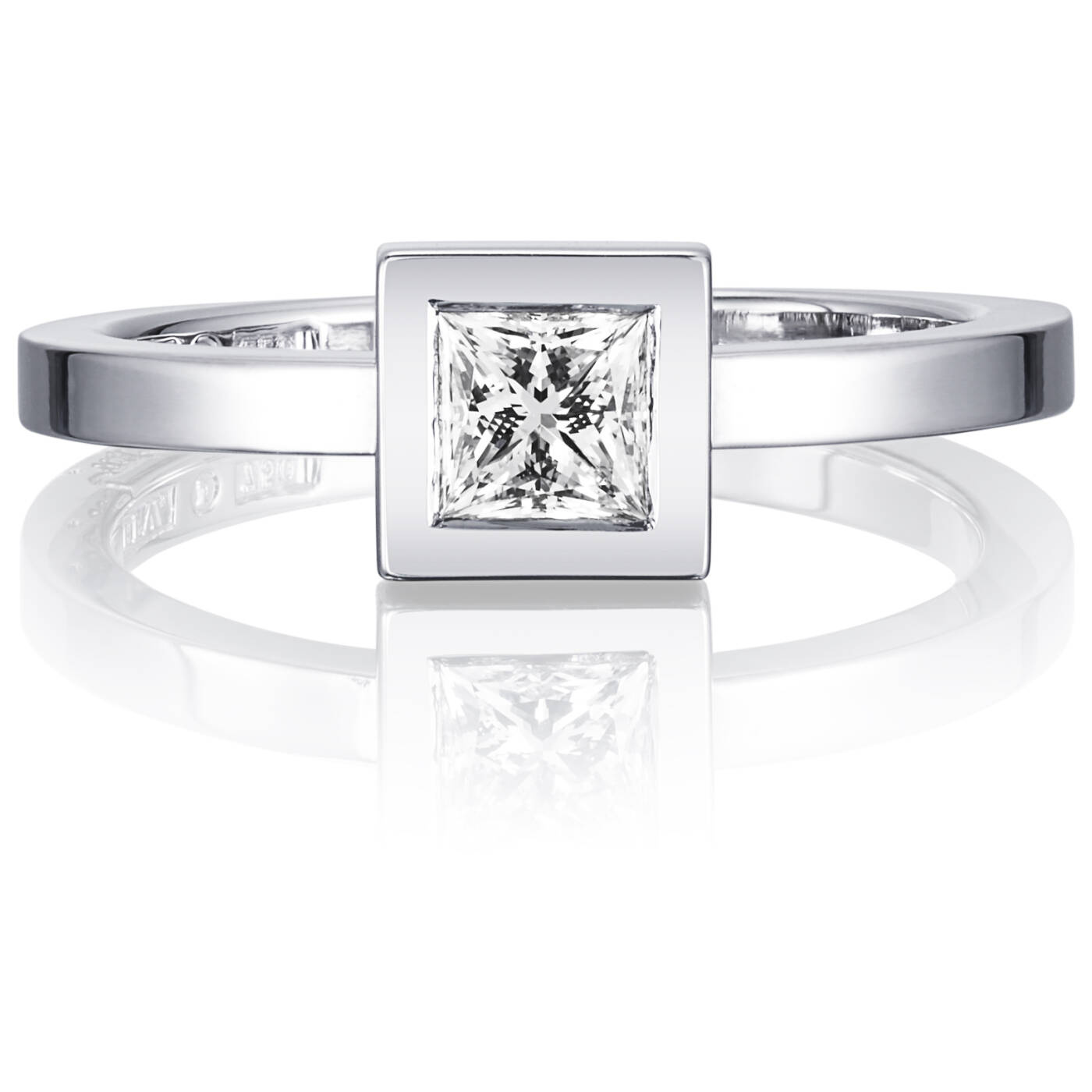 Princess Wedding Thin 0.40 ct diamant Ring Hvidguld