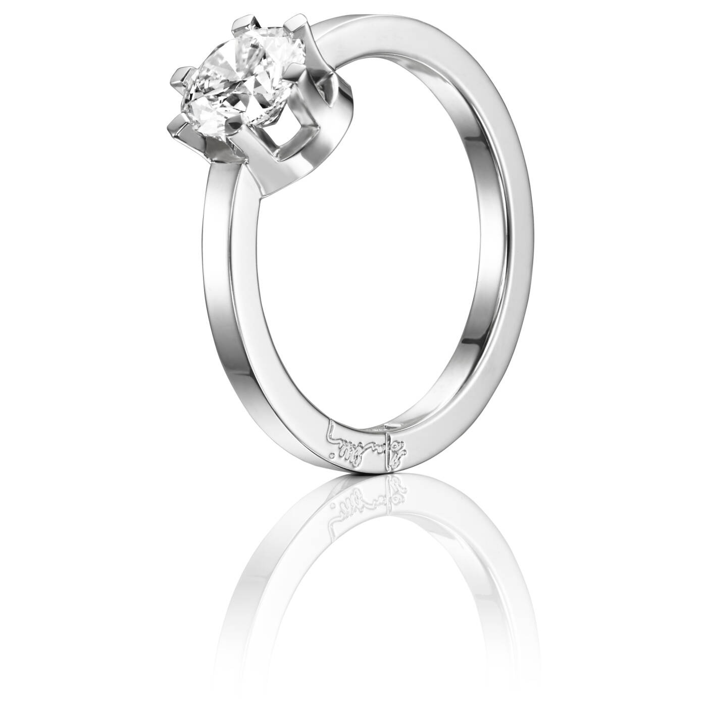 Crown Wedding 1.0 ct diamant Ring Hvidguld