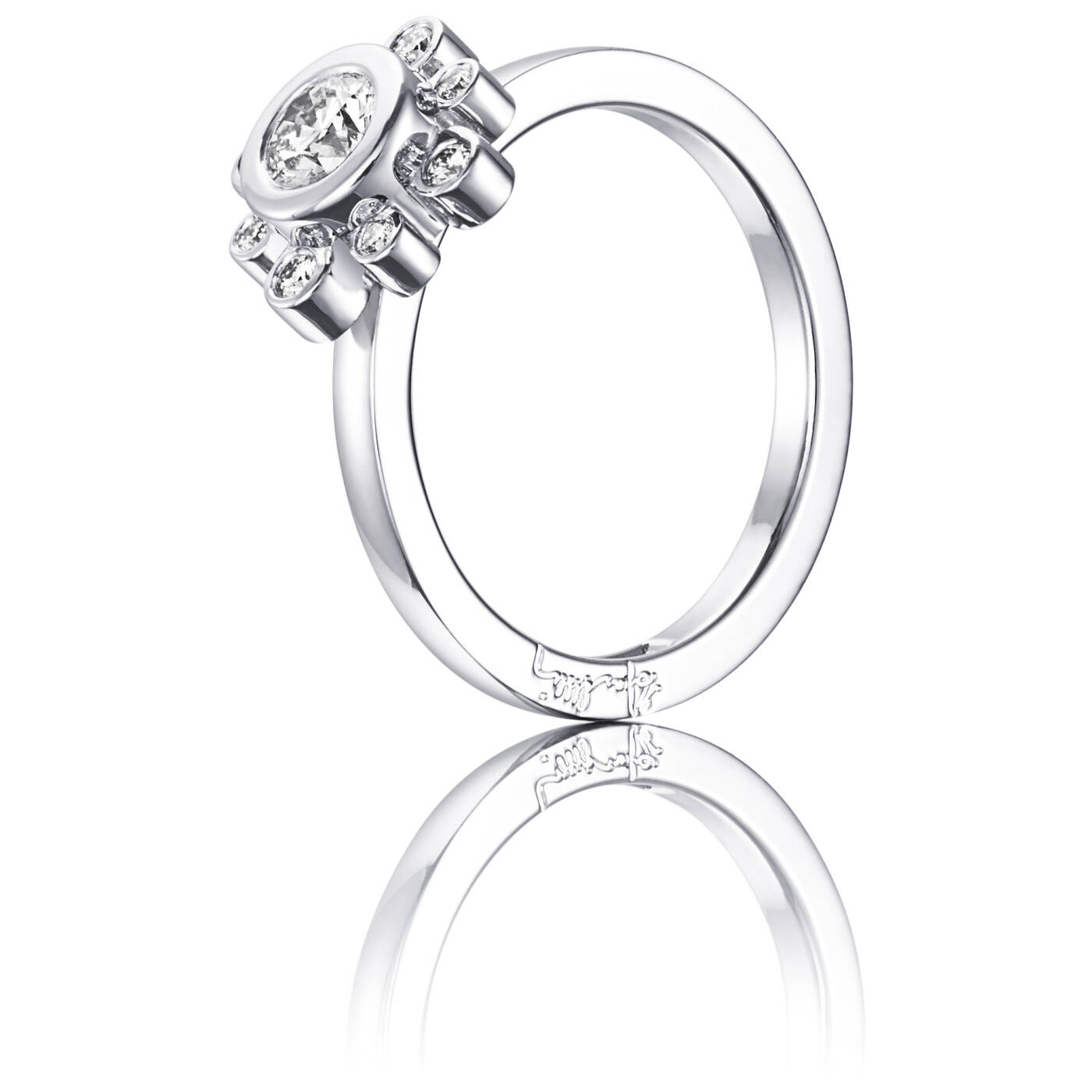 Sweet Hearts Crown 0.30 ct diamant Ring Hvidguld