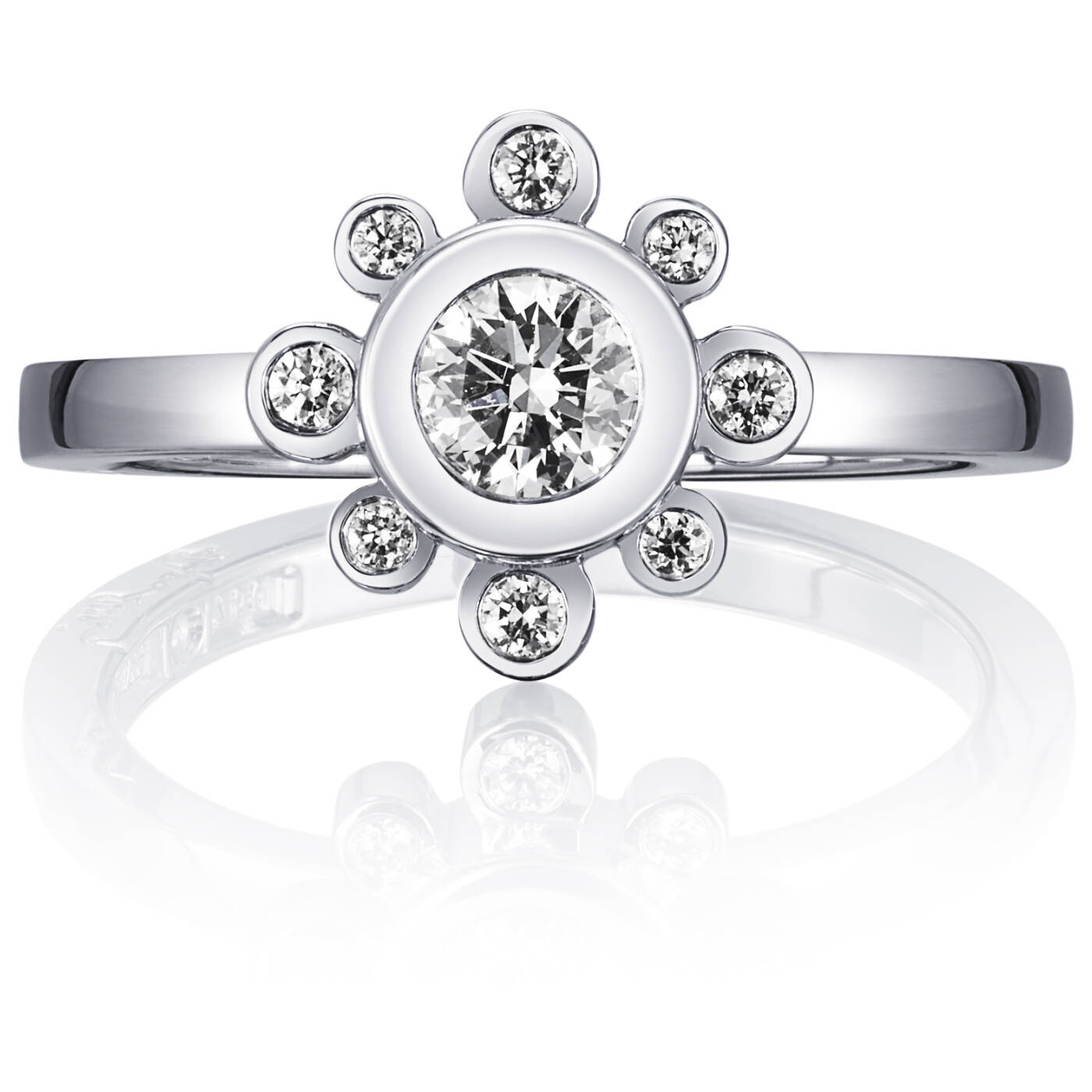 Sweet Hearts Crown 0.30 ct diamant Ring Hvidguld