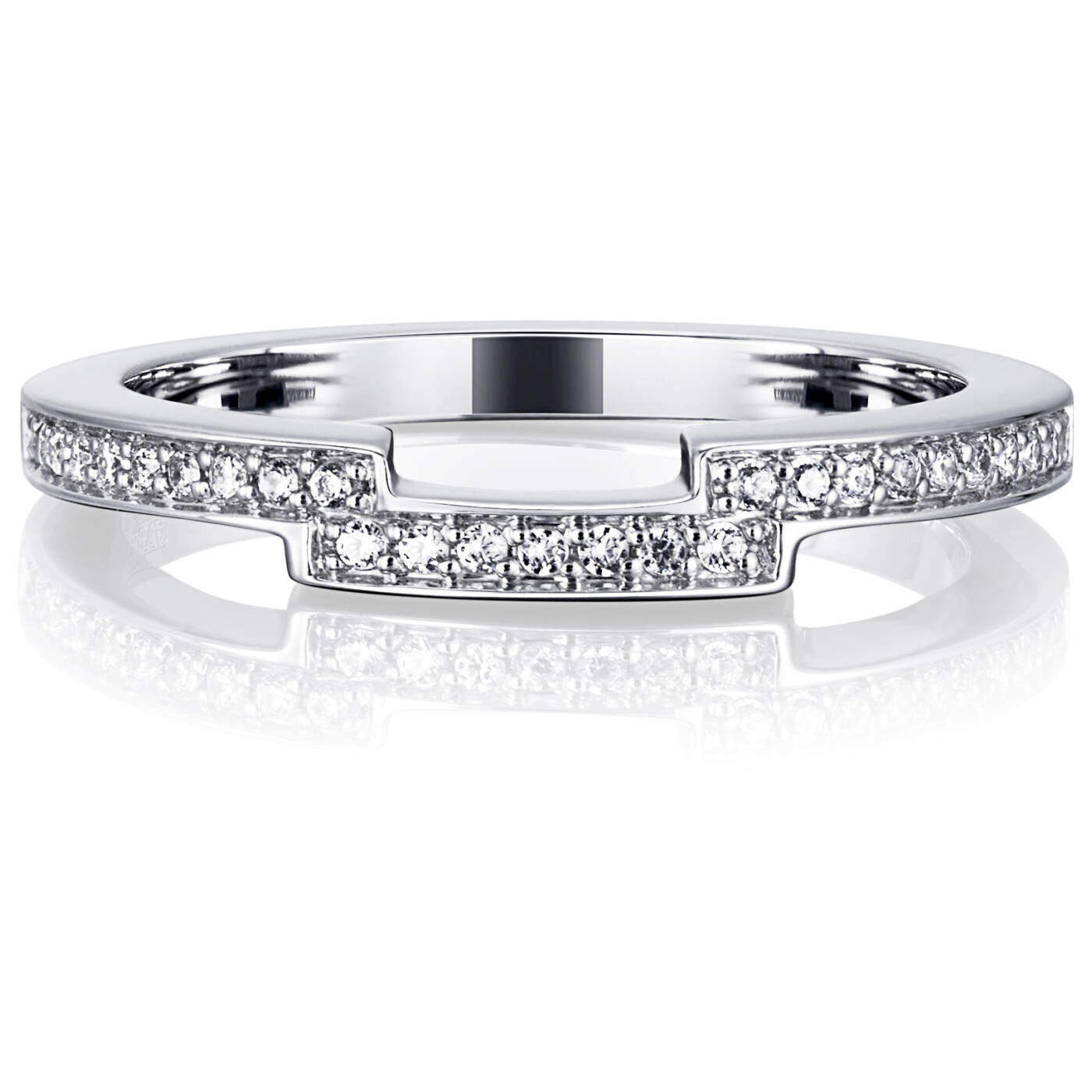 Deco Thin Ring Hvidguld