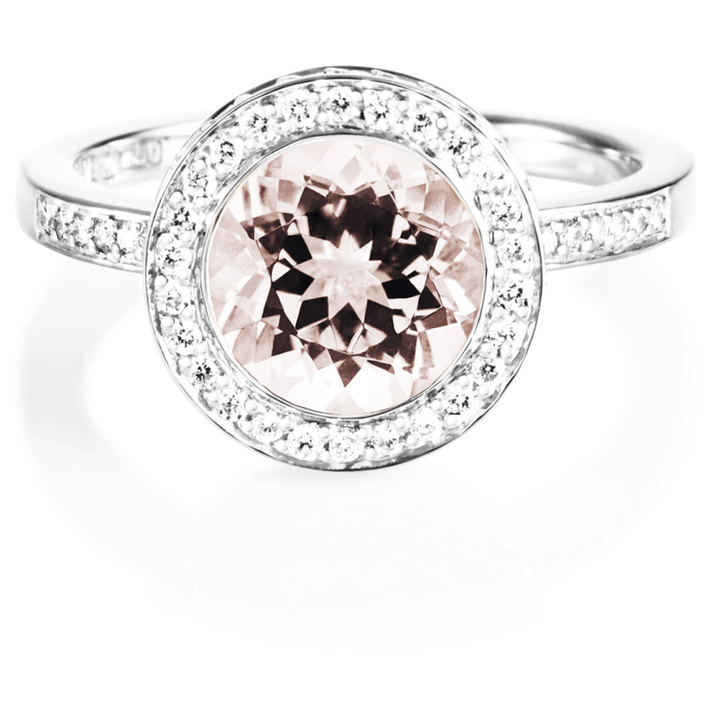 Halo - Morganite Ring Hvidguld