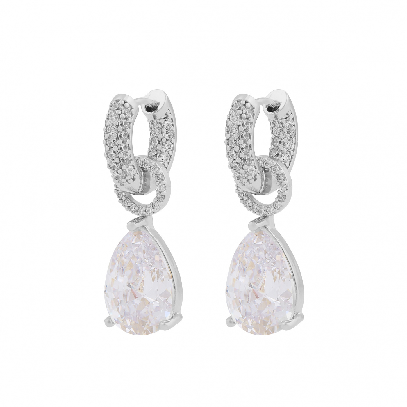 Naomi stone drop pendant ear Silver