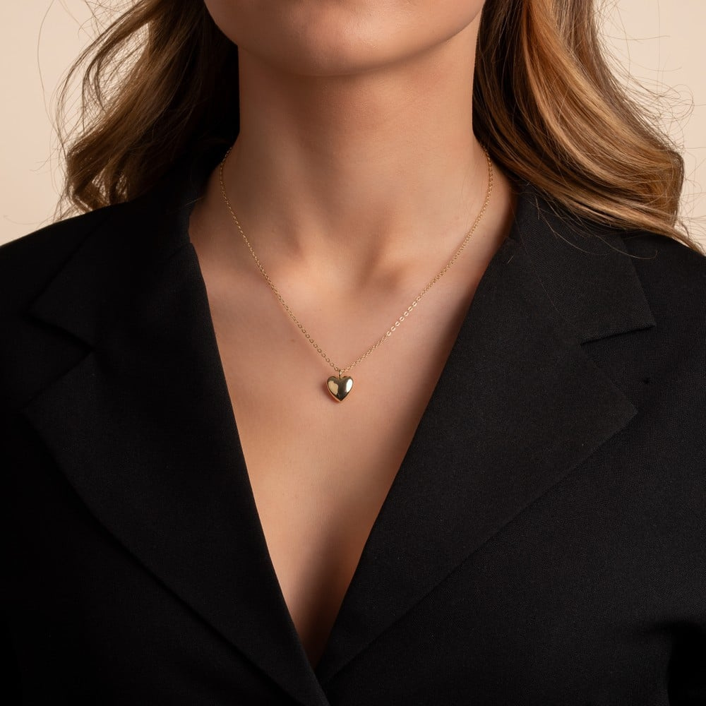 Lovely heart pendant neck gold 42